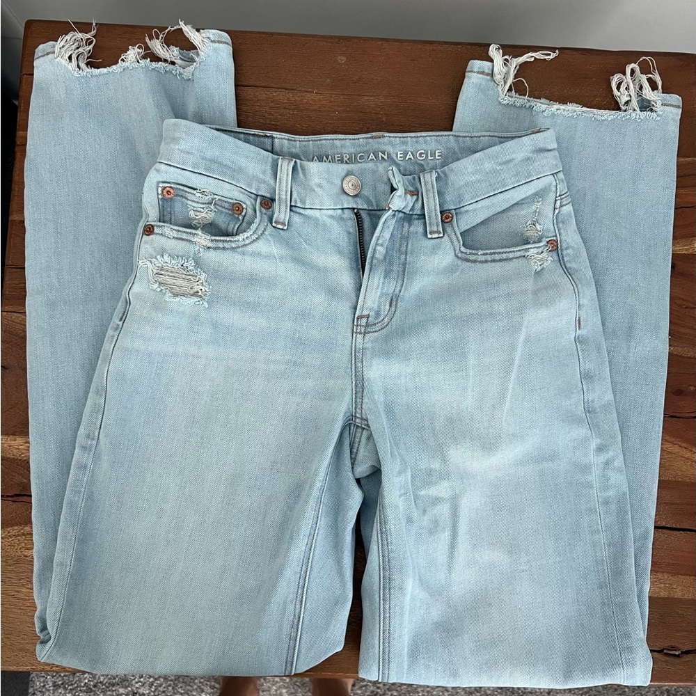 American Eagle Outfitters Light Blue Straight Leg Jeans